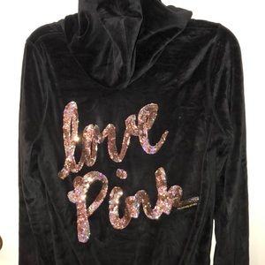 Velvet Pink Zip Up